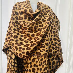 New Anne Klein Leopard Print Wrap w/Fringe Wrap , NWT